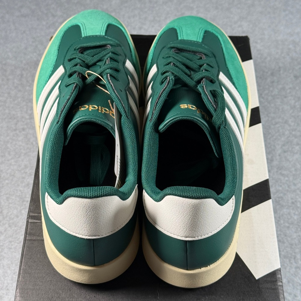 Adidas Barreda Dark Green White Men's 12 Retro Leather Suede Sneakers NIB - Picture 5 of 8